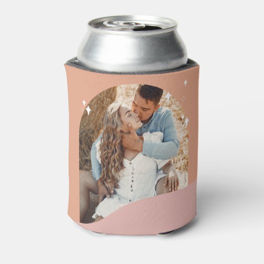 Rosa & orange Modernes Foto Groovy Gastgeschenke H Dosenkühler (Kanne Rückseite)