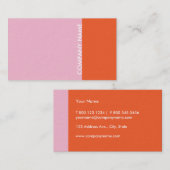 Rosa orange modernes visitenkarte (Vorne/Hinten)