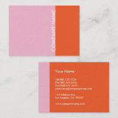 Rosa orange modernes visitenkarte (Vorne/Hinten)