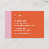 Rosa orange modernes visitenkarte (Rückseite)