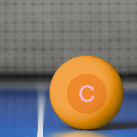 Rosa Orange Monogram, erstes benutzerdefiniertes F Tischtennisball (Netto)