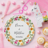 Rosa Orange Niedlich Sommer Flora Pappteller (Party)