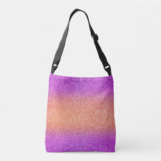 Rosa-orange Ombre-Glitzer Ganzkörpertasche Tragetaschen Mit Langen Trägern (Rückseite)