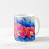 Rosa-orange-Orchideenmalerei Kaffeetasse (VorderseiteRechts)