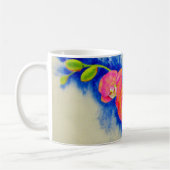 Rosa-orange-Orchideenmalerei Kaffeetasse (Links)