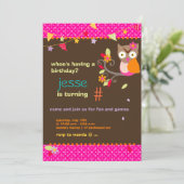 Rosa / Orange Personalisierte Geburtstagsparty Einladung (Stehend Vorderseite)