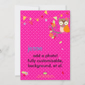 Rosa / Orange Personalisierte Geburtstagsparty Einladung (Rückseite)