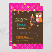 Rosa / Orange Personalisierte Geburtstagsparty Einladung (Vorne/Hinten)