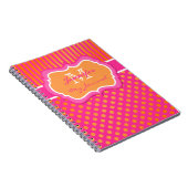 Rosa Orange Polka Dot Striped Journal Notebook Notizblock (Rechte Seite)