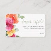 Rosa orange Pony Baby Duschdiape Gewinnkarten Begleitkarte (Vorderseite)