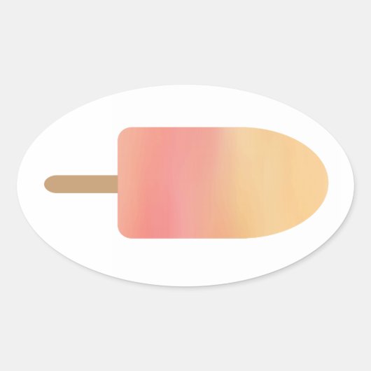 Rosa Orange Popsicle Summer Frozen Leckerei Ovaler Aufkleber (Vorderseite)