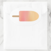 Rosa Orange Popsicle Summer Frozen Leckerei Ovaler Aufkleber (Tasche)