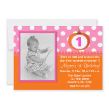 Rosa Orange Pumpkin Geburtstag Einladung