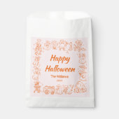 Rosa Orange Quirky Hand Drawn Doodles Halloween Geschenktütchen (Vorderseite)