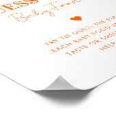 Rosa Orange Raten Sie das Baby Food Baby Duschzeic Poster (Ecke)