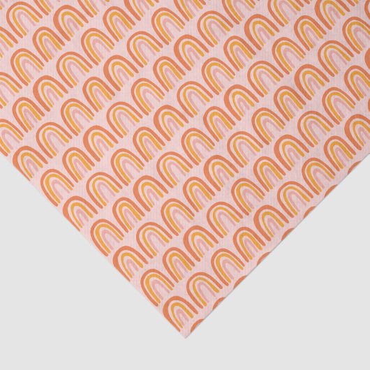 Rosa Orange Regenbogenmuster Geschenk Seidenpapier (Ausschnitt)