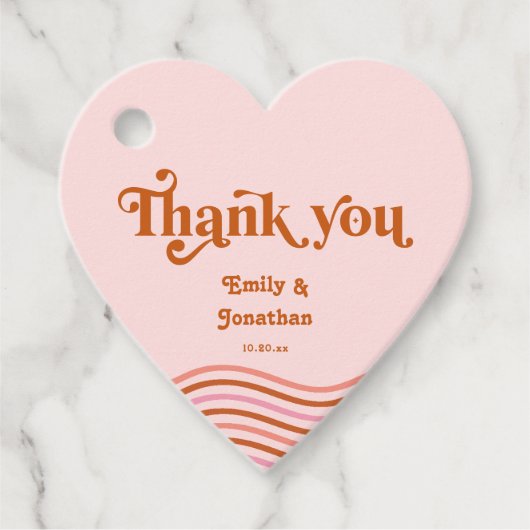 Rosa Orange Retro Parco Civico-Ciani Geschenkanhänger (Vorderseite)