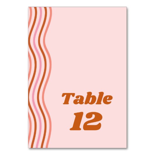 Rosa Orange Retro Parco Civico-Ciani Tischnummer (Vorderseite)