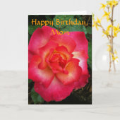 Rosa/orange Rose Karte (Gelbe Blume)