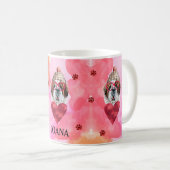 Rosa Orange Saint Bernard Valentine's Day Gabe Hun Kaffeetasse (VorderseiteRechts)