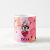 Rosa Orange Saint Bernard Valentine's Day Gabe Hun Kaffeetasse (Mittel)