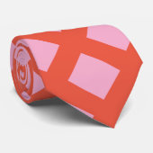 Rosa Orange Schachbrett Patterns farbenfrohe Gesch Krawatte (Gerollt)