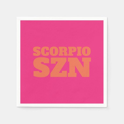 Rosa Orange Scorpio SZN Cool Serviette (Vorderseite)