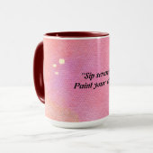 Rosa/orange Stilvolle Abstrakte Tasse (Vorderseite Links)