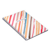 Rosa Orange Stripte Minimal Beruflich Girly Notizblock (Rechte Seite)
