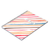 Rosa Orange Stripte Minimal Beruflich Girly Notizblock (Linke Seite)