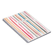 Rosa Orange Stripte Minimal Beruflich Girly Notizblock (Rechte Seite)