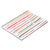 Rosa Orange Stripte Minimal Beruflich Girly Notizblock (Linke Seite)