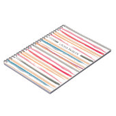 Rosa Orange Stripte Minimal Beruflich Girly Notizblock (Linke Seite)