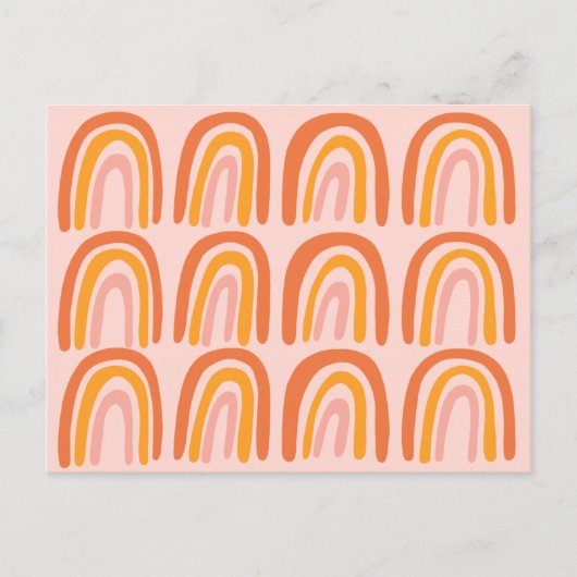 Rosa Orange Sweet Rainbow Pattern Postkarte (Vorderseite)
