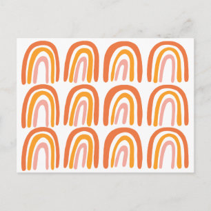 Rosa Orange Sweet Rainbow Pattern Postkarte
