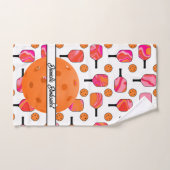 Rosa Orange Swirl Pickleball Paddles Balls Custom Handtuch (Handtuch)