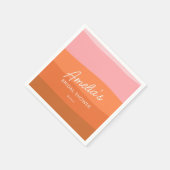 Rosa-orange Terrakotta-Farbbock-Hochzeitsdusche Serviette (Ecke)