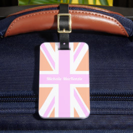 Rosa & Orange UK Flag / Union Jack | PERSONALISIER Gepäckanhänger