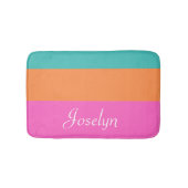 Rosa, orange und blau weiße horizontale Linien mit Badematte (Vorderseite)