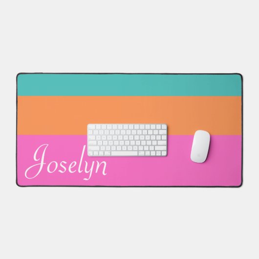 Rosa Orange und blaue, breite horizontale Linien m Schreibtischunterlage (Tastatur & Maus)