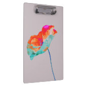 Rosa Orange und blaue Mohnblüte Blume Blumendesign Klemmbrett (Rechts)