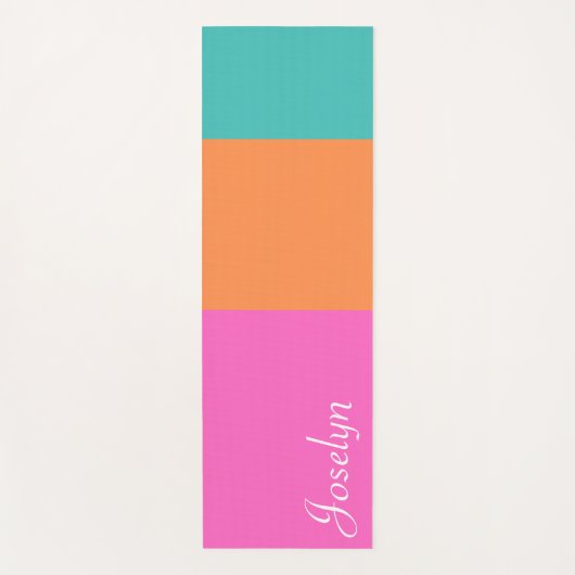 Rosa, orange und blaue Streifen mit Minimalistisch Yogamatte (Vorderseite)