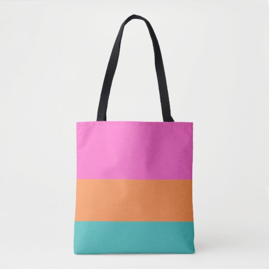 Rosa, Orange und blaue Streifen Moderne Minimalist Tasche (Vorderseite)