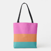 Rosa, Orange und blaue Streifen Moderne Minimalist Tasche (Rückseite)