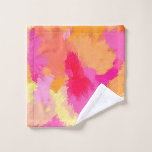 Rosa, orange und gelb badhandtuch set (Waschlappen)
