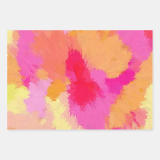 Rosa, orange und gelbe Farben Geschenkpapier Set (Vorderseite 3)