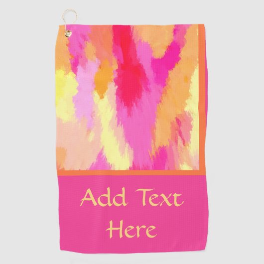 Rosa, orange und gelbe Farben Golfhandtuch (Vorderseite)