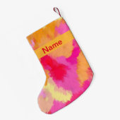 Rosa, orange und gelbe Farben Kleiner Weihnachtsstrumpf (Rückseite (Hängend))