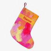 Rosa, orange und gelbe Farben Kleiner Weihnachtsstrumpf (Vorderansicht (hängend))