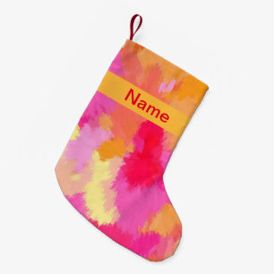 Rosa, orange und gelbe Farben Kleiner Weihnachtsstrumpf